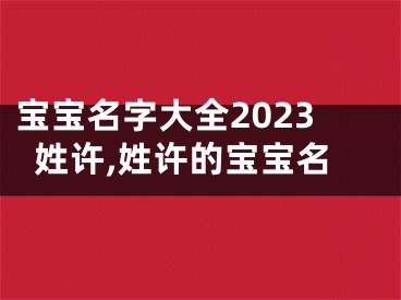 宝宝名字大全2023姓许,姓许的宝宝名