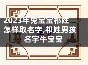 2023年兔宝宝祁姓怎样取名字,祁姓男孩名字牛宝宝