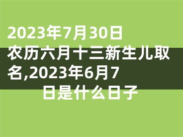 2023年7月30日农历六月十三新生儿取名,2023年6月7日是什么日子