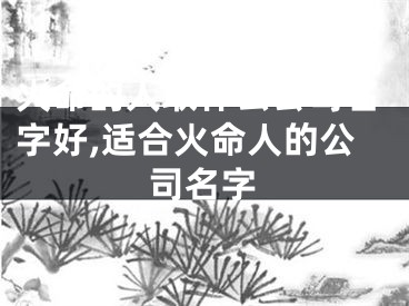 火命的人取什么公司名字好,适合火命人的公司名字