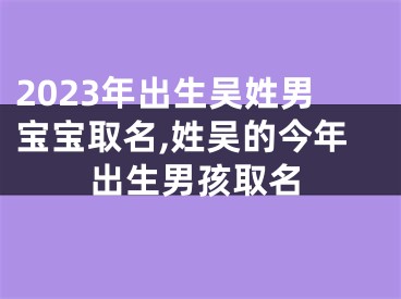 2023年出生吴姓男宝宝取名,姓吴的今年出生男孩取名