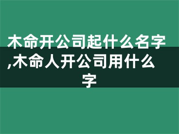 木命开公司起什么名字,木命人开公司用什么字