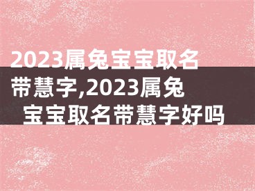 2023属兔宝宝取名带慧字,2023属兔宝宝取名带慧字好吗