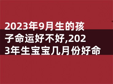 2023年9月生的孩子命运好不好,2023年生宝宝几月份好命