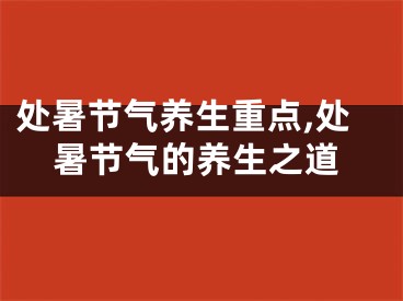 处暑节气养生重点,处暑节气的养生之道