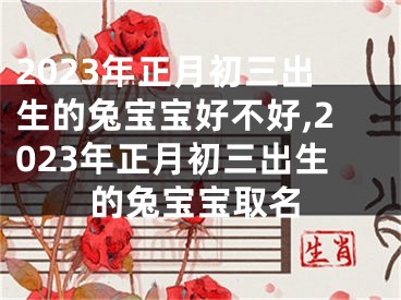 2023年正月初三出生的兔宝宝好不好,2023年正月初三出生的兔宝宝取名