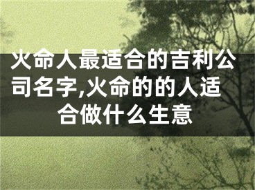 火命人最适合的吉利公司名字,火命的的人适合做什么生意