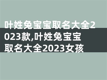 叶姓兔宝宝取名大全2023款,叶姓兔宝宝取名大全2023女孩