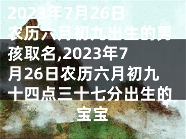 2023年7月26日农历六月初九出生的男孩取名,2023年7月26日农历六月初九十四点三十七分出生的宝宝