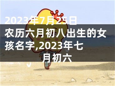 2023年7月25日农历六月初八出生的女孩名字,2023年七月初六