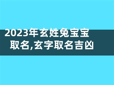 2023年玄姓兔宝宝取名,玄字取名吉凶