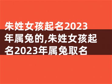 朱姓女孩起名2023年属兔的,朱姓女孩起名2023年属兔取名