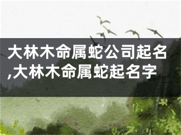 大林木命属蛇公司起名,大林木命属蛇起名字