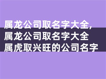 属龙公司取名字大全,属龙公司取名字大全 属虎取兴旺的公司名字