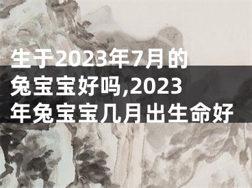 生于2023年7月的兔宝宝好吗,2023年兔宝宝几月出生命好