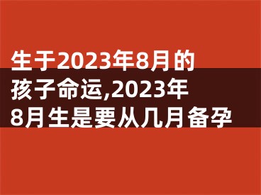 生于2023年8月的孩子命运,2023年8月生是要从几月备孕