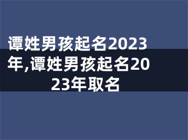 谭姓男孩起名2023年,谭姓男孩起名2023年取名