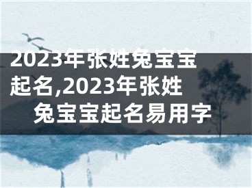 2023年张姓兔宝宝起名,2023年张姓兔宝宝起名易用字