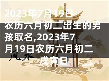 2023年7月19日农历六月初二出生的男孩取名,2023年7月19日农历六月初二戌寅日