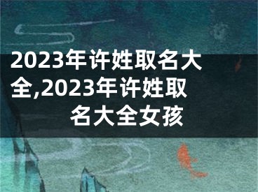 2023年许姓取名大全,2023年许姓取名大全女孩