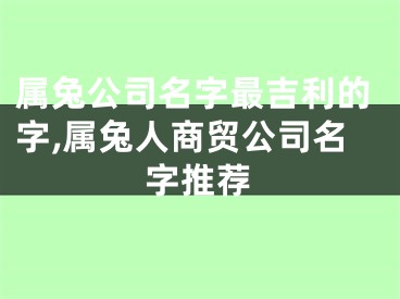 属兔公司名字最吉利的字,属兔人商贸公司名字推荐