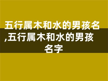 五行属木和水的男孩名,五行属木和水的男孩名字