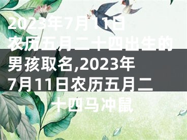 2023年7月11日农历五月二十四出生的男孩取名,2023年7月11日农历五月二十四马冲鼠