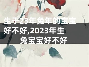 生于23年兔年的宝宝好不好,2023年生兔宝宝好不好