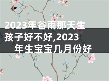 2023年谷雨那天生孩子好不好,2023年生宝宝几月份好