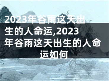 2023年谷雨这天出生的人命运,2023年谷雨这天出生的人命运如何