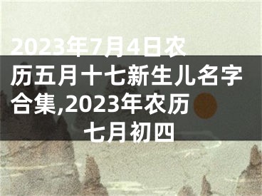 2023年7月4日农历五月十七新生儿名字合集,2023年农历七月初四