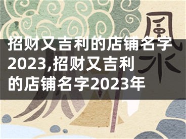 招财又吉利的店铺名字2023,招财又吉利的店铺名字2023年