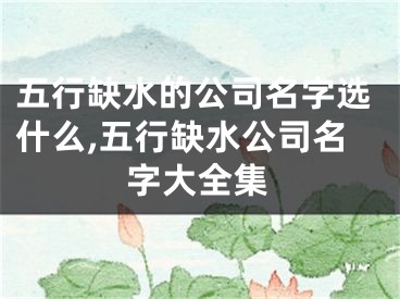 五行缺水的公司名字选什么,五行缺水公司名字大全集