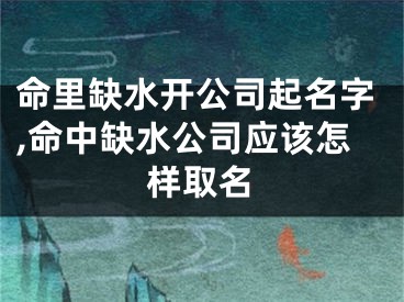 命里缺水开公司起名字,命中缺水公司应该怎样取名