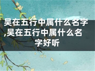 吴在五行中属什么名字,吴在五行中属什么名字好听