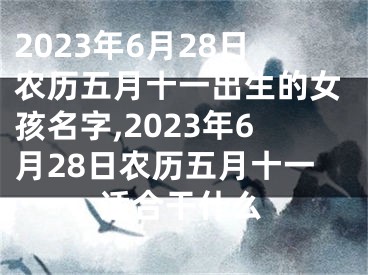 2023年6月28日农历五月十一出生的女孩名字,2023年6月28日农历五月十一适合干什么