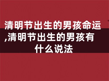 清明节出生的男孩命运,清明节出生的男孩有什么说法