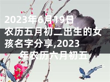 2023年6月19日农历五月初二出生的女孩名字分享,2023年农历六月初五