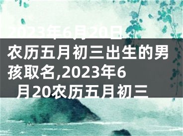 2023年6月20日农历五月初三出生的男孩取名,2023年6月20农历五月初三