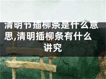 清明节插柳条是什么意思,清明插柳条有什么讲究