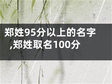 郑姓95分以上的名字,郑姓取名100分