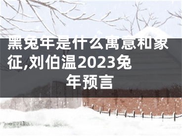 黑兔年是什么寓意和象征,刘伯温2023兔年预言