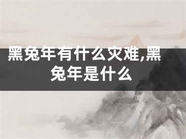 黑兔年有什么灾难,黑兔年是什么