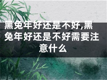 黑兔年好还是不好,黑兔年好还是不好需要注意什么