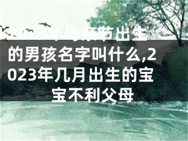 2023年母亲节出生的男孩名字叫什么,2023年几月出生的宝宝不利父母