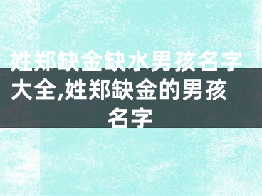 姓郑缺金缺水男孩名字大全,姓郑缺金的男孩名字