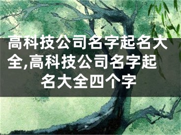 高科技公司名字起名大全,高科技公司名字起名大全四个字