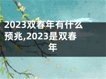 2023双春年有什么预兆,2023是双春年