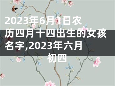 2023年6月1日农历四月十四出生的女孩名字,2023年六月初四