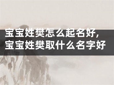 宝宝姓樊怎么起名好,宝宝姓樊取什么名字好